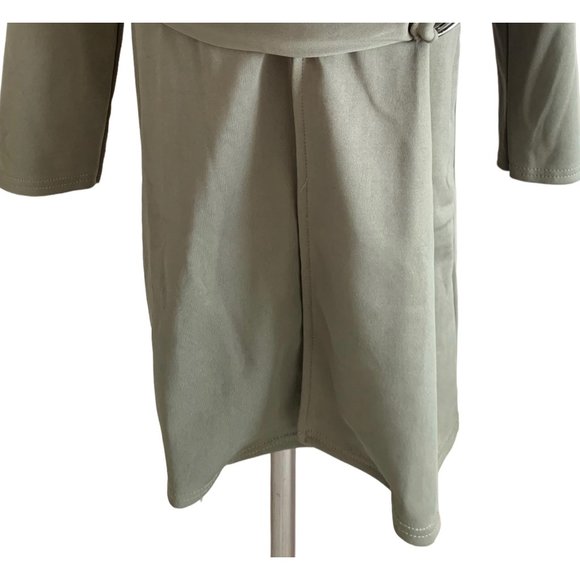 BOOHOO Olive Green Isobel O-Ring Belted Knit Duster Cardigan/Jacket NWT 6P - Picture 9 of 11